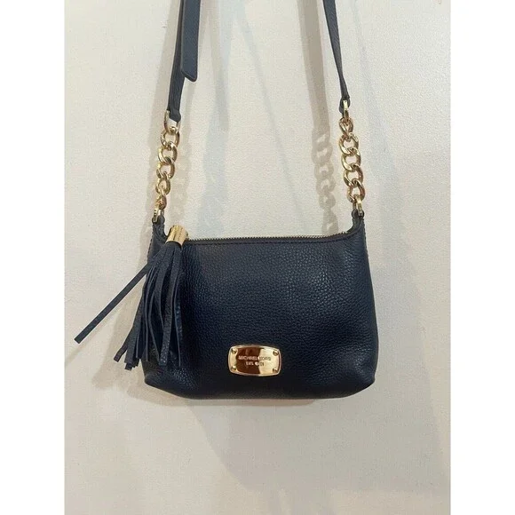 Michael Kors Jet Set Crossbody Bag Leather Navy Blue - Picture 2 of 8